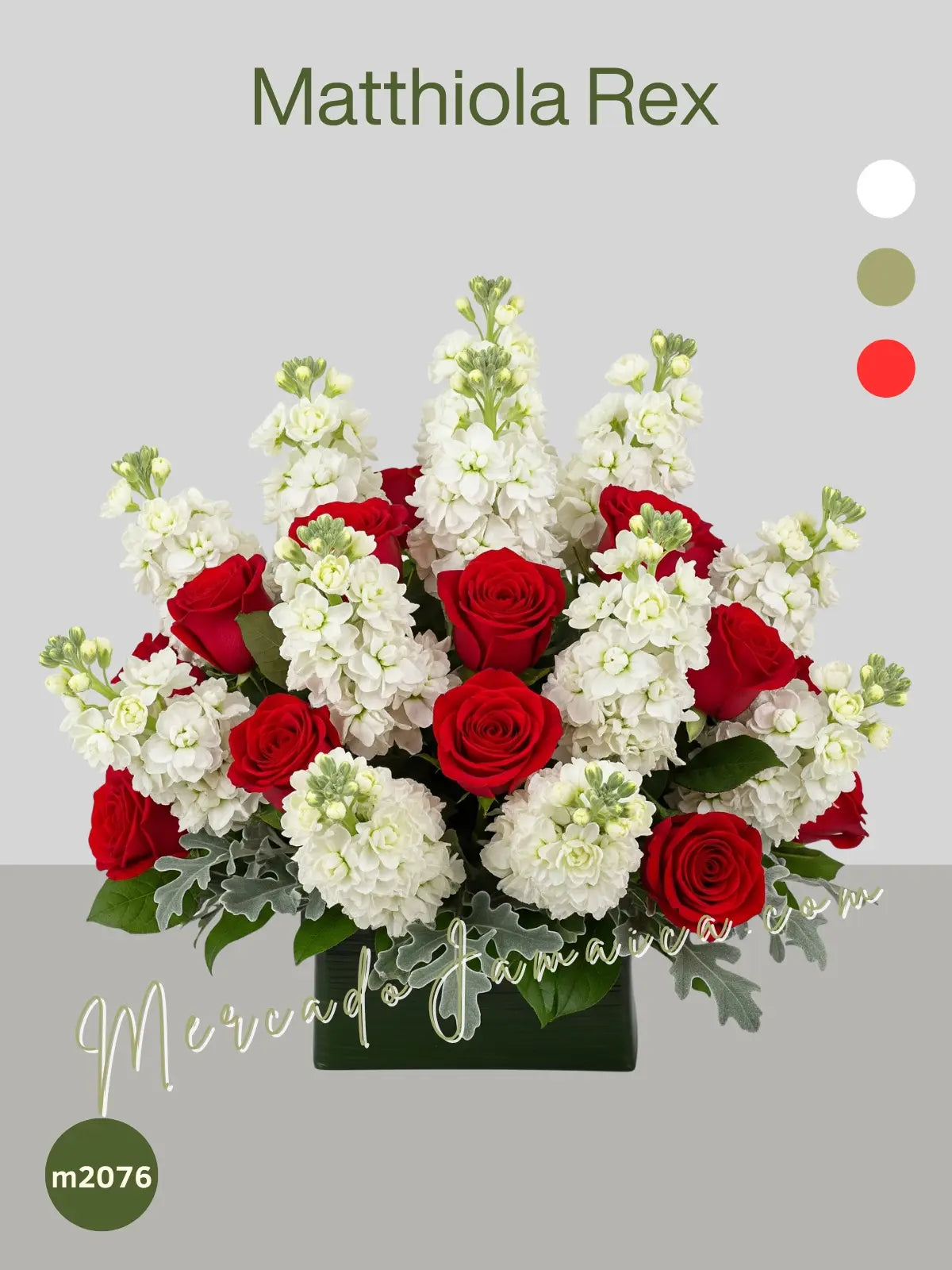Arreglo 20 Matthiolas y 24 Rosas Rojas CDMX