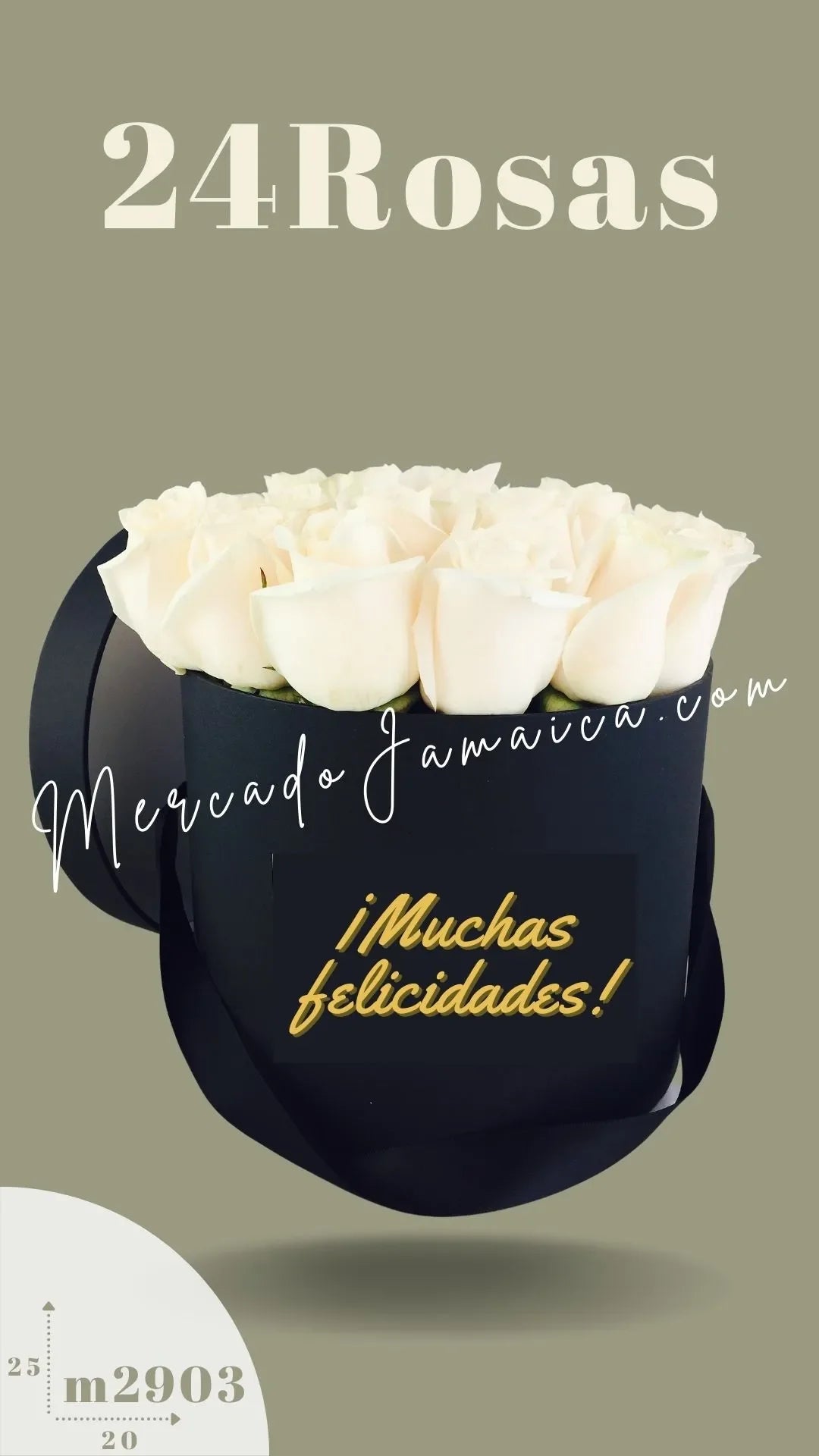 Caja 24 Rosas Vendela Crema a Domicilio CDMX