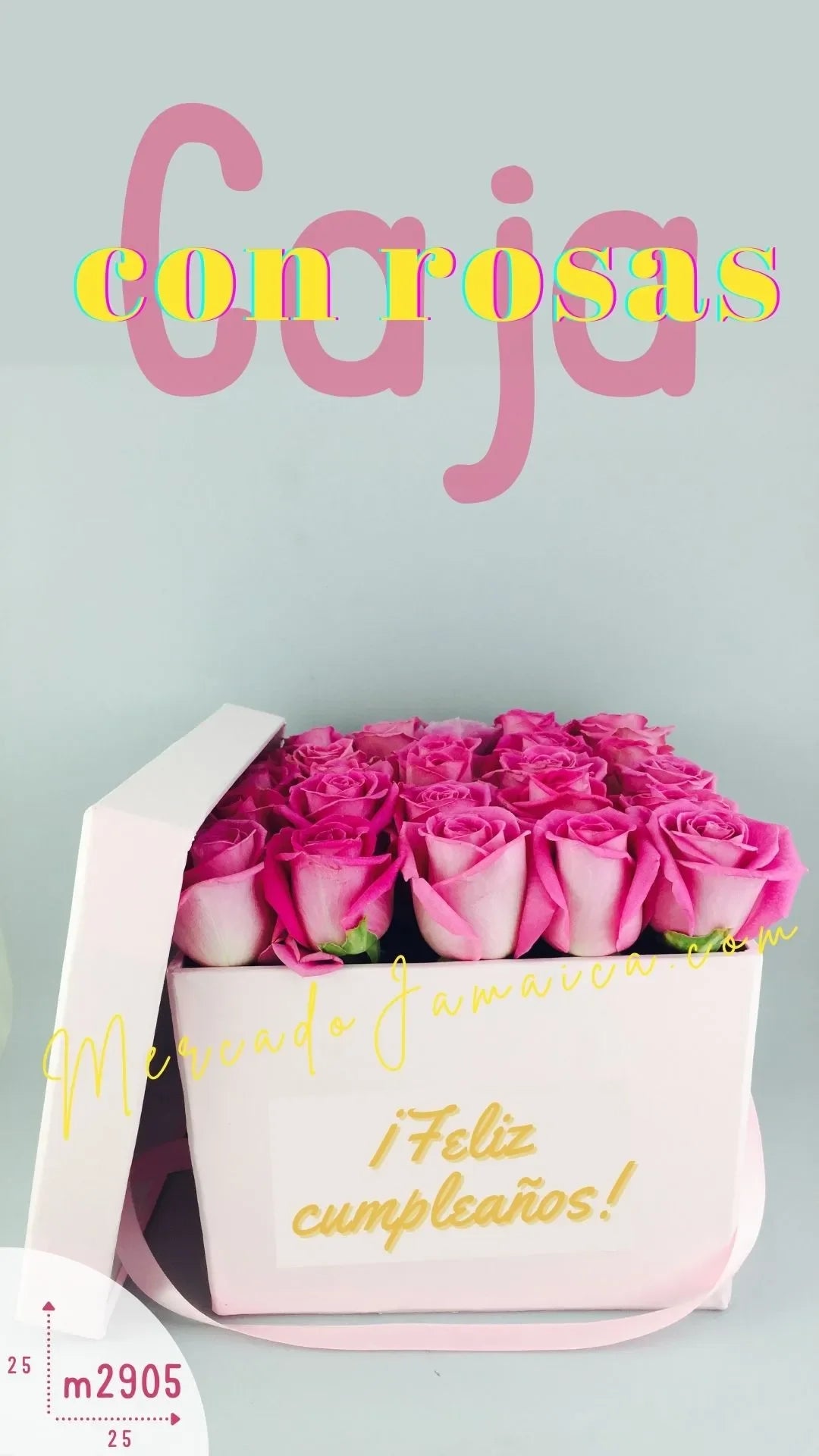 Caja 24 Rosas Aqua Verde Azulado | CDMX