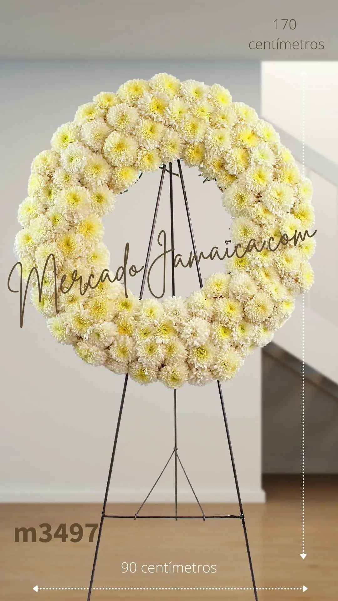 Corona Fúnebre 120 Flores Blancas CDMX a Domicilio