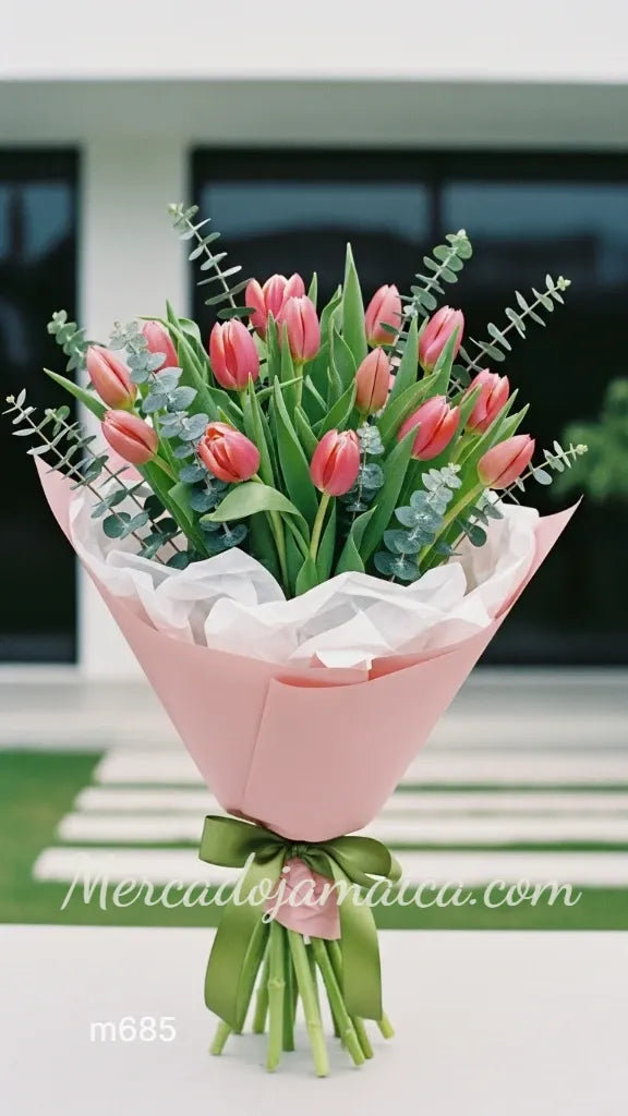 20 Tulipanes Rosa Barcelona a Domicilio CDMX