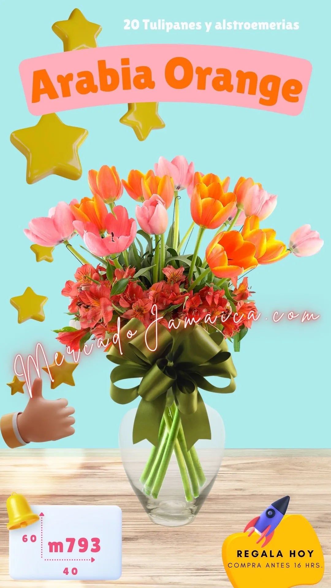Arreglo 30 Flores: Tulipanes y Alstroemerias CDMX