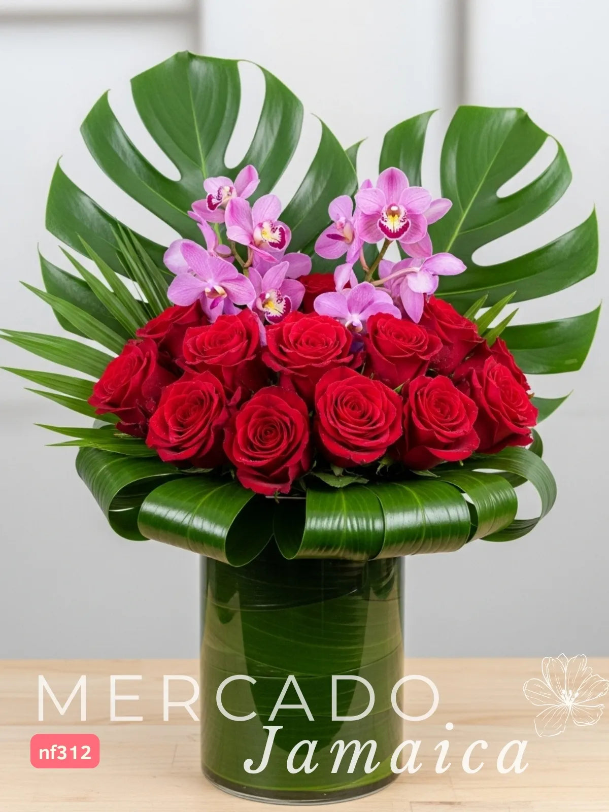 18 Rosas Rosa y Orquídeas Phalaenopsis CDMX