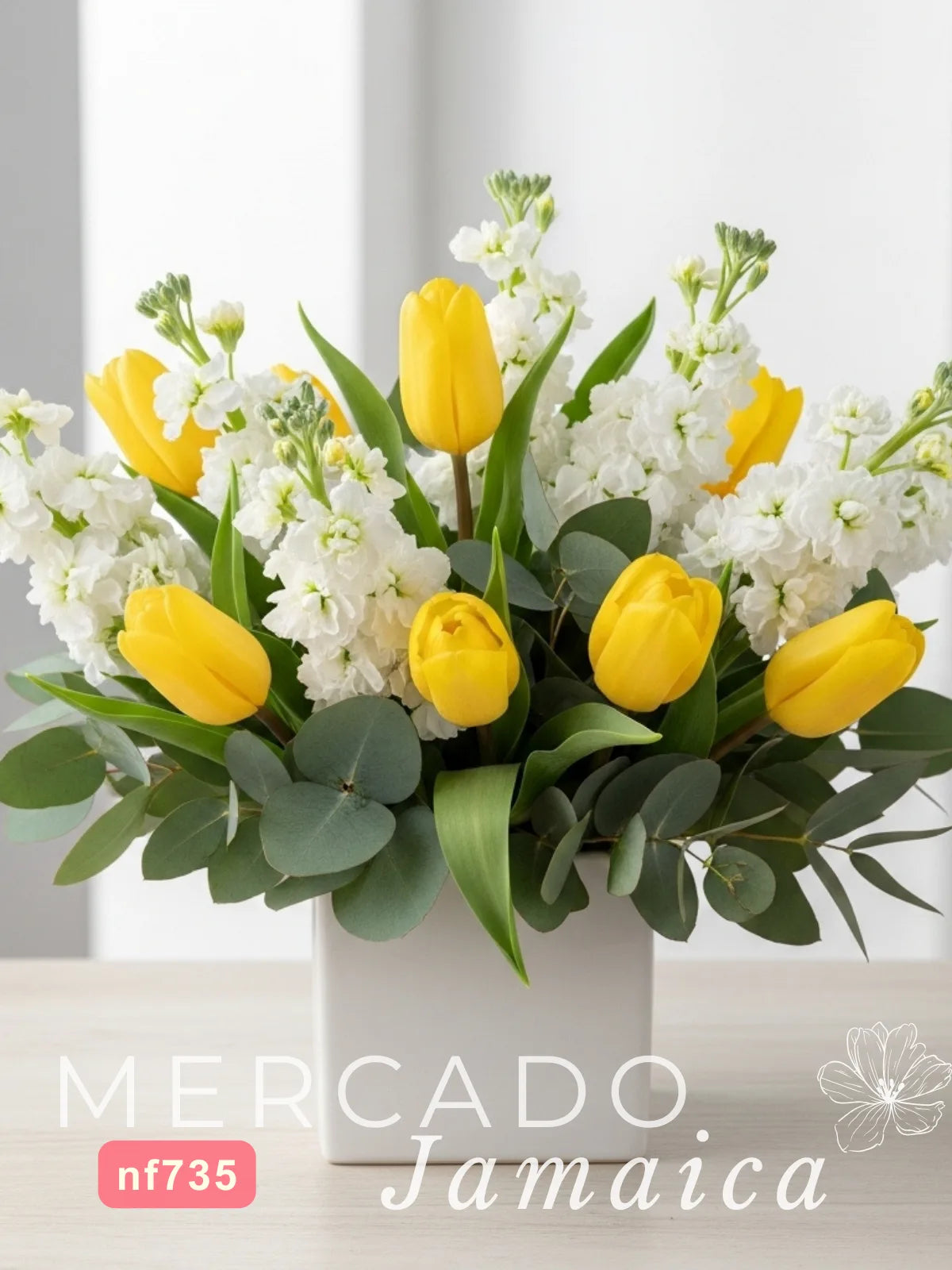 Arreglo 10 Tulipanes y Matthiolas en CDMX