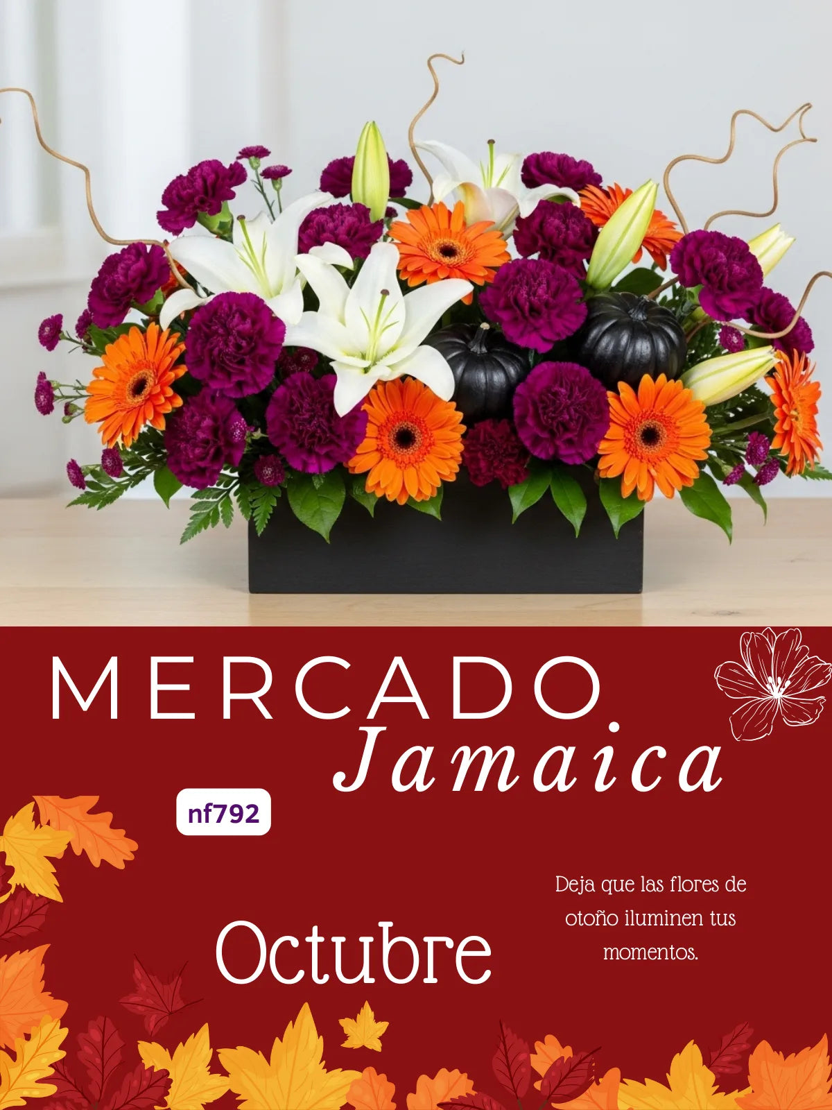 Arreglo Otoño: Claveles, Lilies y Gerberas CDMX