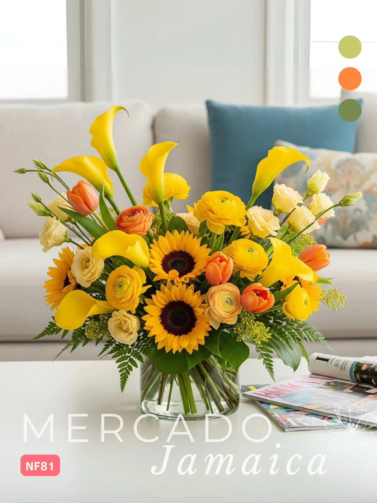 Arreglo Callas, Tulipanes y Girasoles CDMX